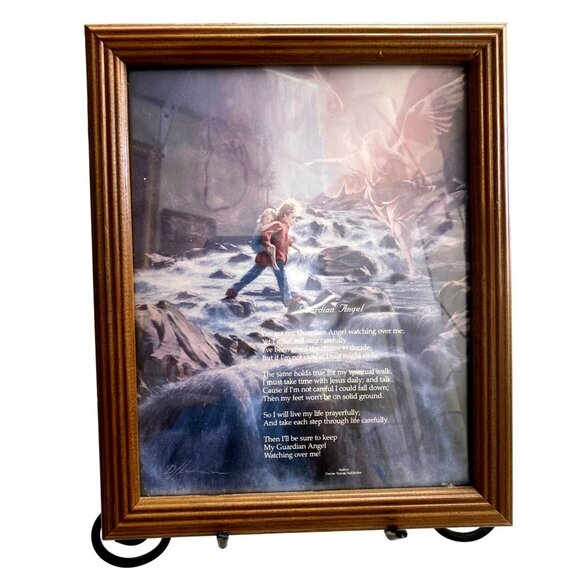 Framed "Guardian Angel" Poem & Artwork By D. Morgan - Picture 1 of 4